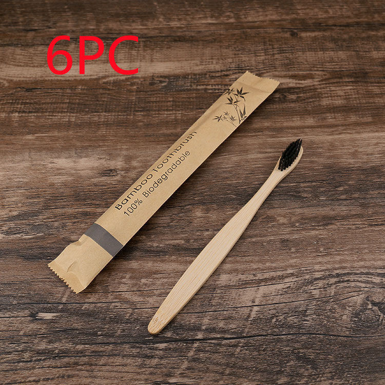 Eco-Friendly Colorful Bamboo Toothbrush Set – Soft Charcoal Bristles for Natural Oral Care