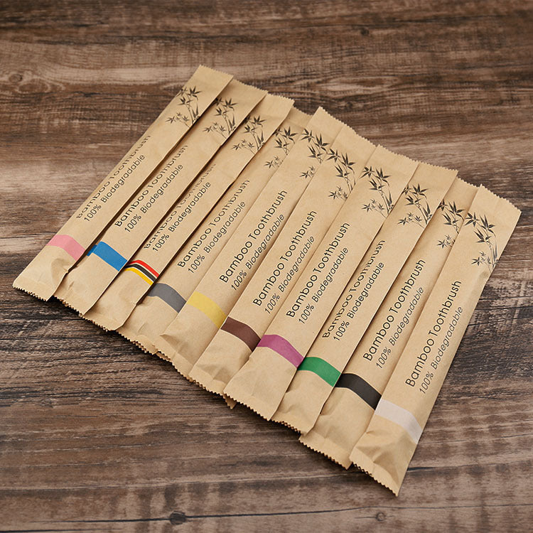 Eco-Friendly Colorful Bamboo Toothbrush Set – Soft Charcoal Bristles for Natural Oral Care