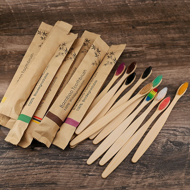 Eco-Friendly Colorful Bamboo Toothbrush Set – Soft Charcoal Bristles for Natural Oral Care