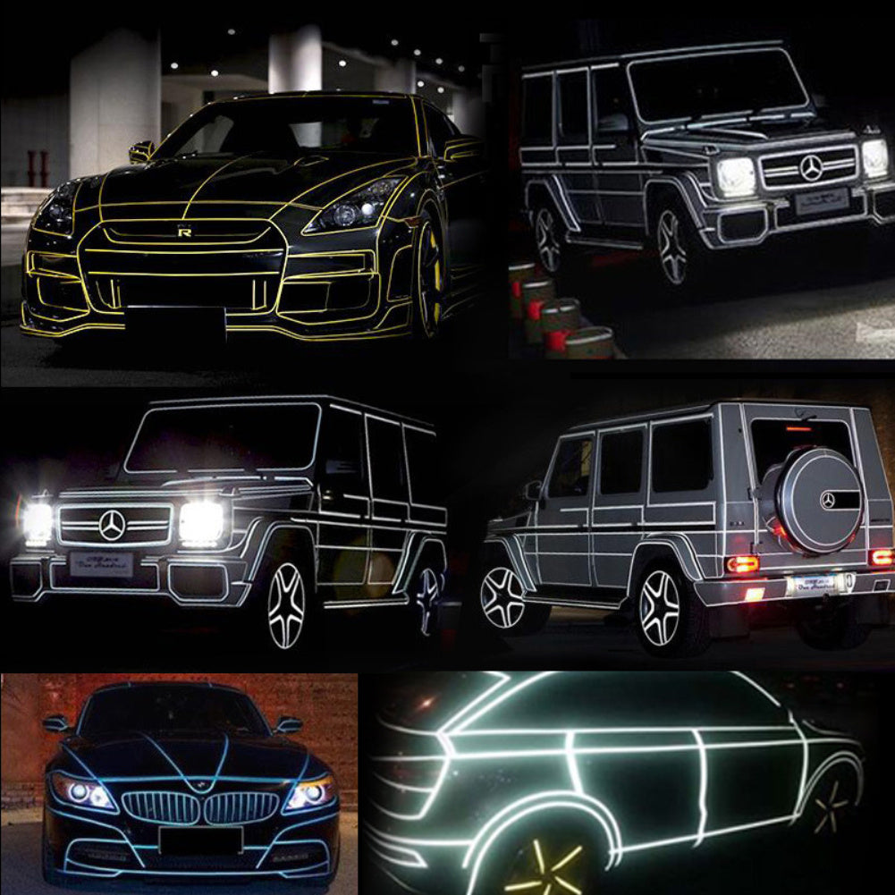 Night Car Warning Reflective Tape 1cm 5m Automotive Body Motorcycle Decoration Reflective Strips