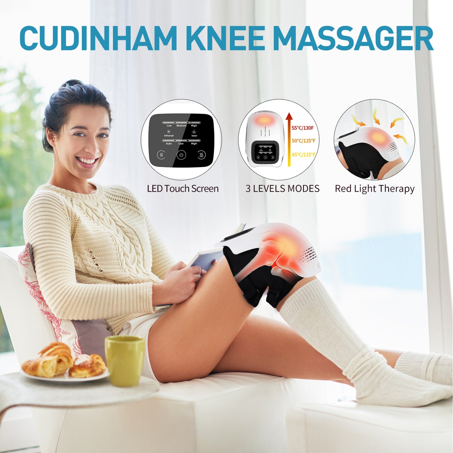 Knee Massager – Heated Vibration Therapy for Joint Pain Relief