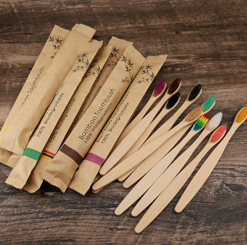 Eco-Friendly Colorful Bamboo Toothbrush Set – Soft Charcoal Bristles for Natural Oral Care