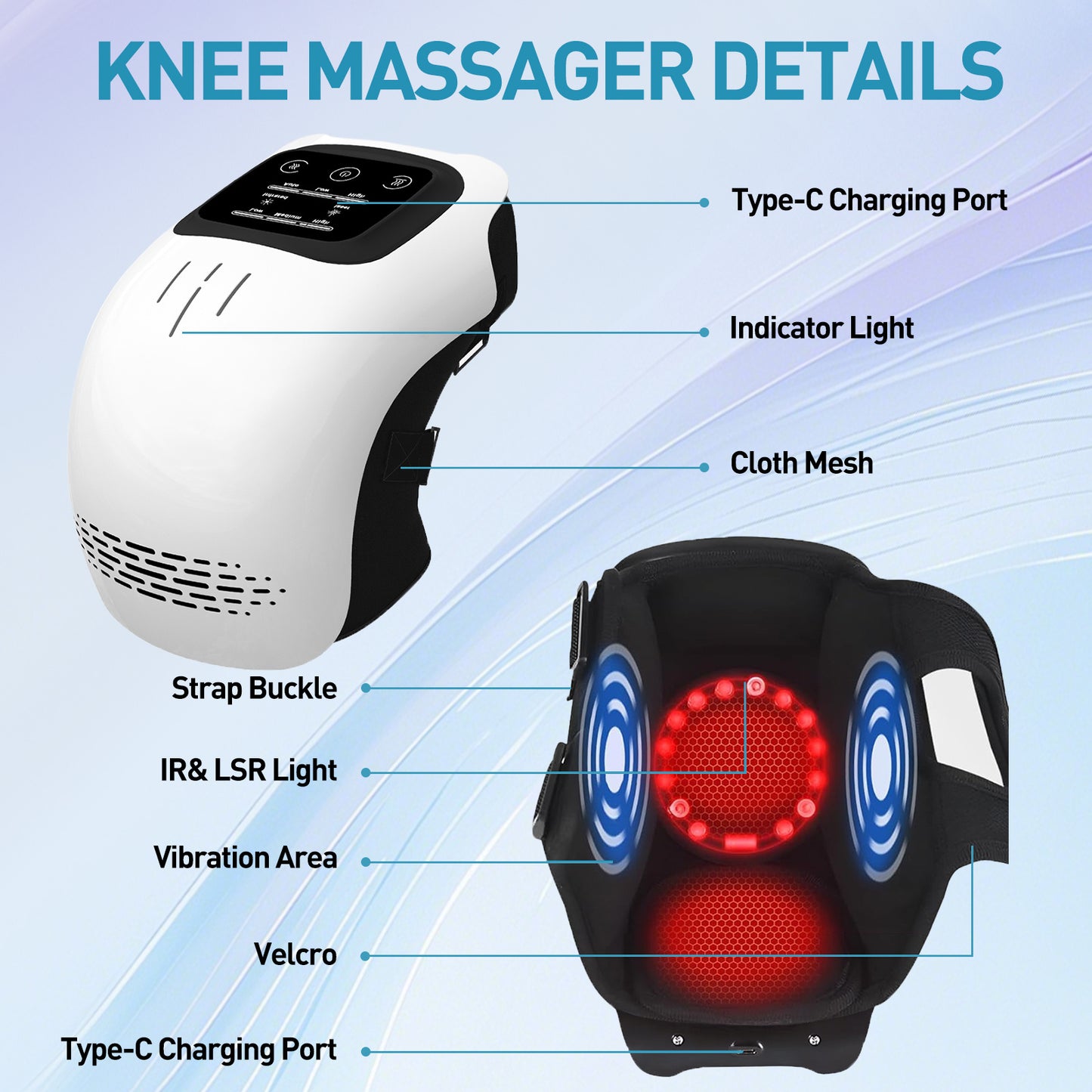 Knee Massager – Heated Vibration Therapy for Joint Pain Relief