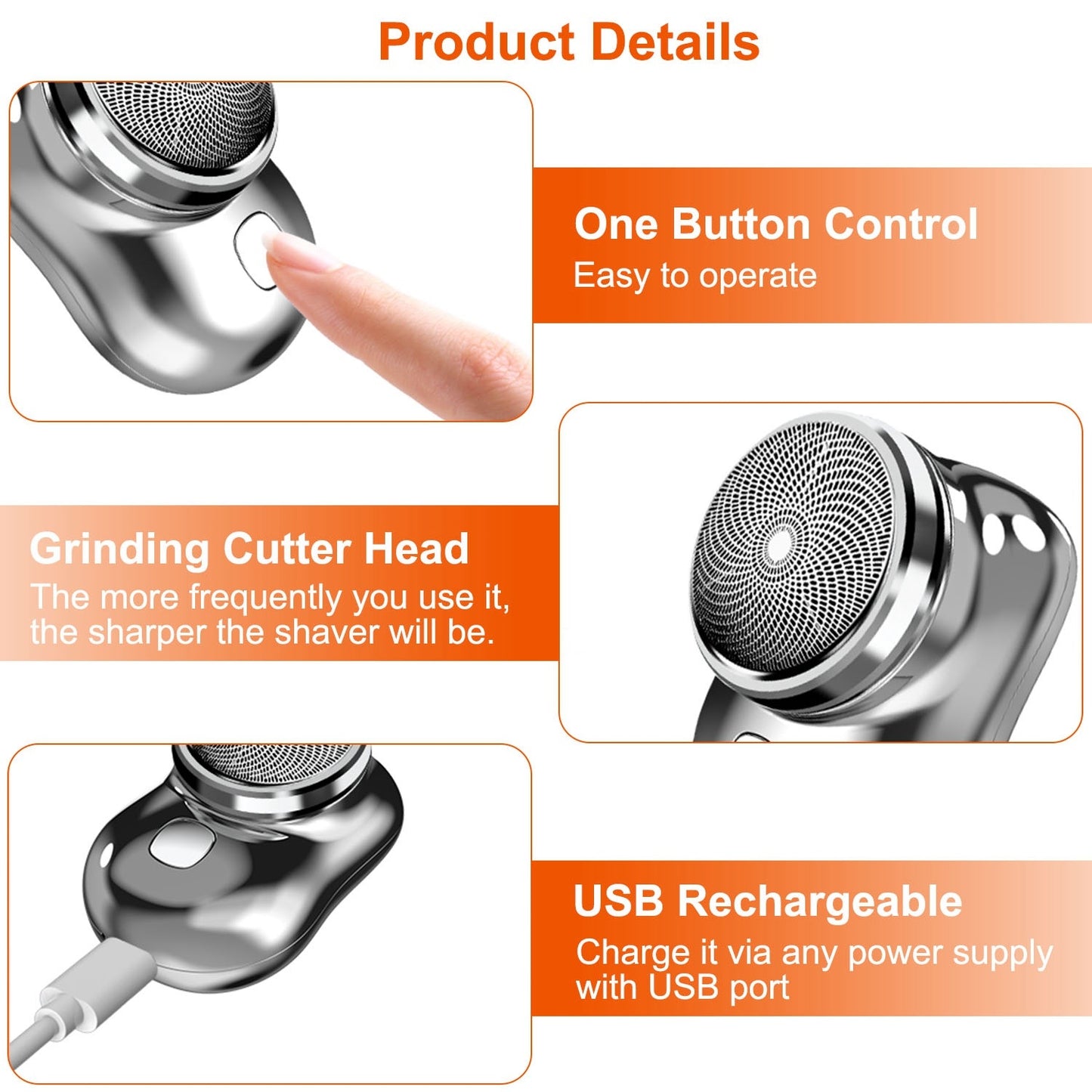 ⚡ 1 Set Electric Razor for Men – Mini Portable USB Rechargeable Shaver for Home, Travel & Office