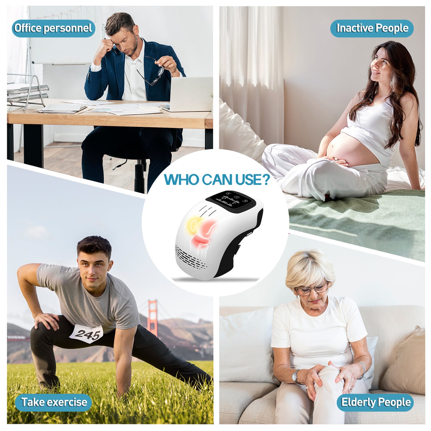 Knee Massager – Heated Vibration Therapy for Joint Pain Relief