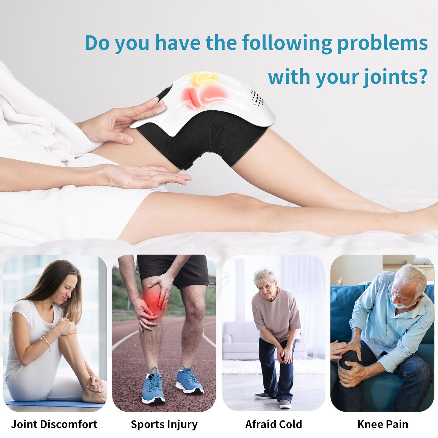 Intelligent Electric Heating Knee Massager with Infrared & Vibration Therapy – Rechargeable Pain Relief Device
