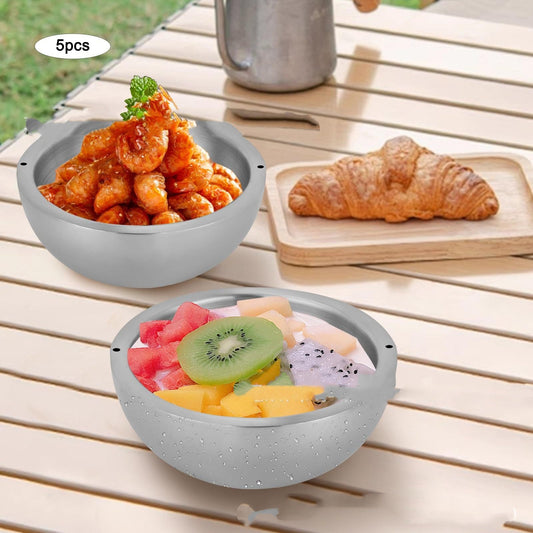 🥗 304 Stainless Steel Salad Bowl – Double Layer Modern Kitchen Essential