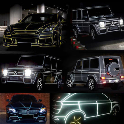 Night Car Warning Reflective Tape 1cm 5m Automotive Body Motorcycle Decoration Reflective Strips