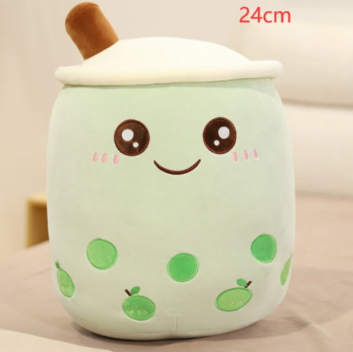Cute Fruit Drink Plush Boba Pillow – Soft Strawberry Milk Tea Plush Toy | Bubble Tea Cup Cushion & Kids Gift