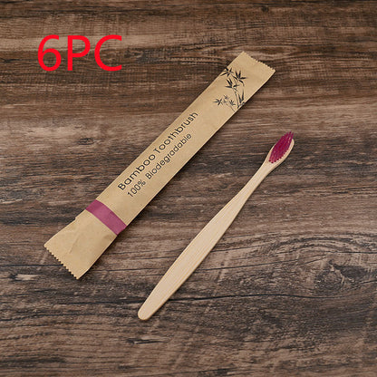 Eco-Friendly Colorful Bamboo Toothbrush Set – Soft Charcoal Bristles for Natural Oral Care