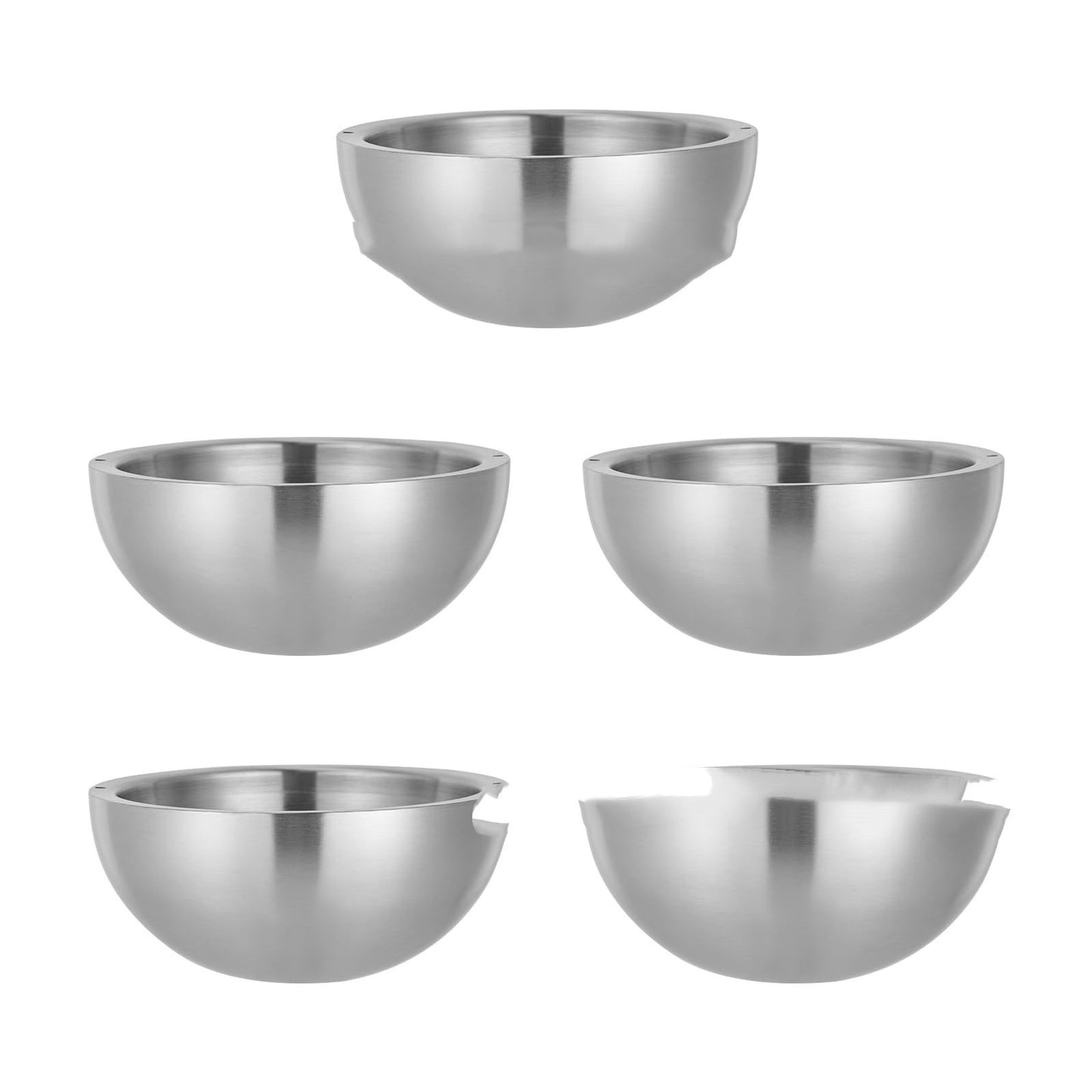 304 Stainless Steel Salad Bowl | Double Layer Modern Mixing Bowl | Kitchen Serving Bowl