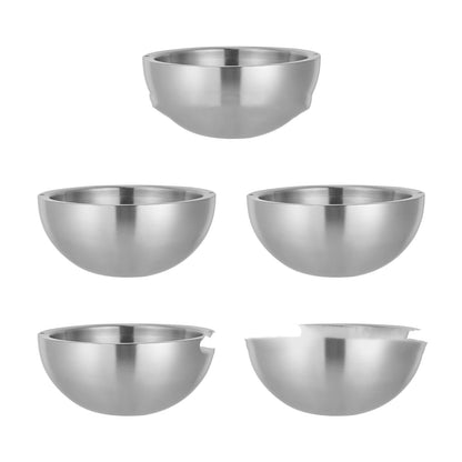 304 Stainless Steel Salad Bowl | Double Layer Modern Mixing Bowl | Kitchen Serving Bowl