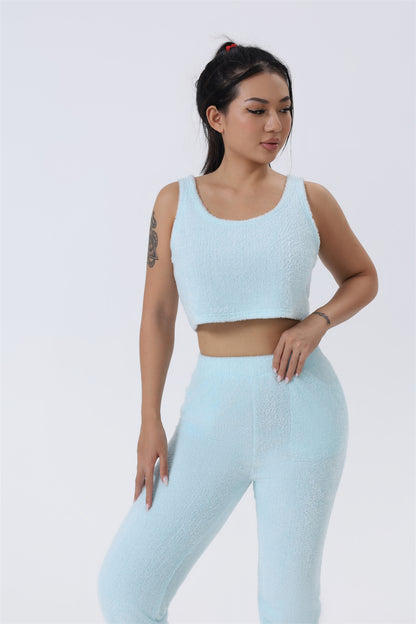 Cozy 3-Piece Women’s Pajama Lounge Set – Winter Warm Matching Outfit with Tank, Cardigan & Pants