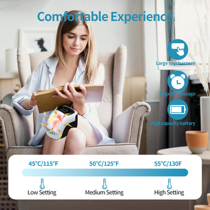 Intelligent Electric Heating Knee Massager with Infrared & Vibration Therapy – Rechargeable Pain Relief Device