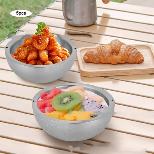 304 Stainless Steel Salad Bowl | Double Layer Modern Mixing Bowl | Kitchen Serving Bowl