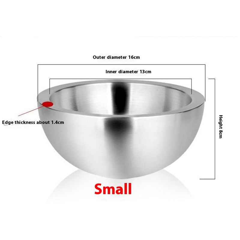 304 Stainless Steel Salad Bowl | Double Layer Modern Mixing Bowl | Kitchen Serving Bowl