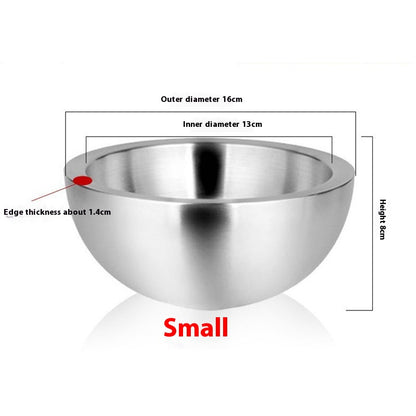 304 Stainless Steel Salad Bowl | Double Layer Modern Mixing Bowl | Kitchen Serving Bowl