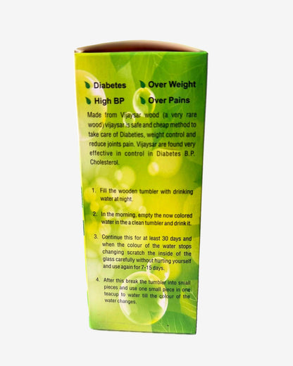 🪵 Ayurvedic Herbal Diabetics Control Wooden Tumbler – Made from Vijaysar Tree Wood (1pc)