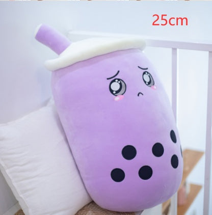 Cute Fruit Drink Plush Boba Pillow – Soft Strawberry Milk Tea Plush Toy | Bubble Tea Cup Cushion & Kids Gift
