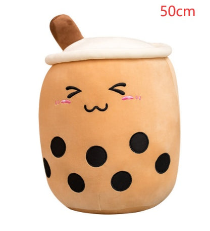 Cute Fruit Drink Plush Boba Pillow – Soft Strawberry Milk Tea Plush Toy | Bubble Tea Cup Cushion & Kids Gift