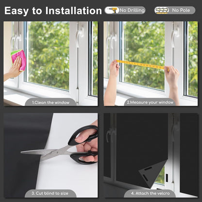 Black Blackout Shades – Thermal Insulated Window Curtains for Home & Office