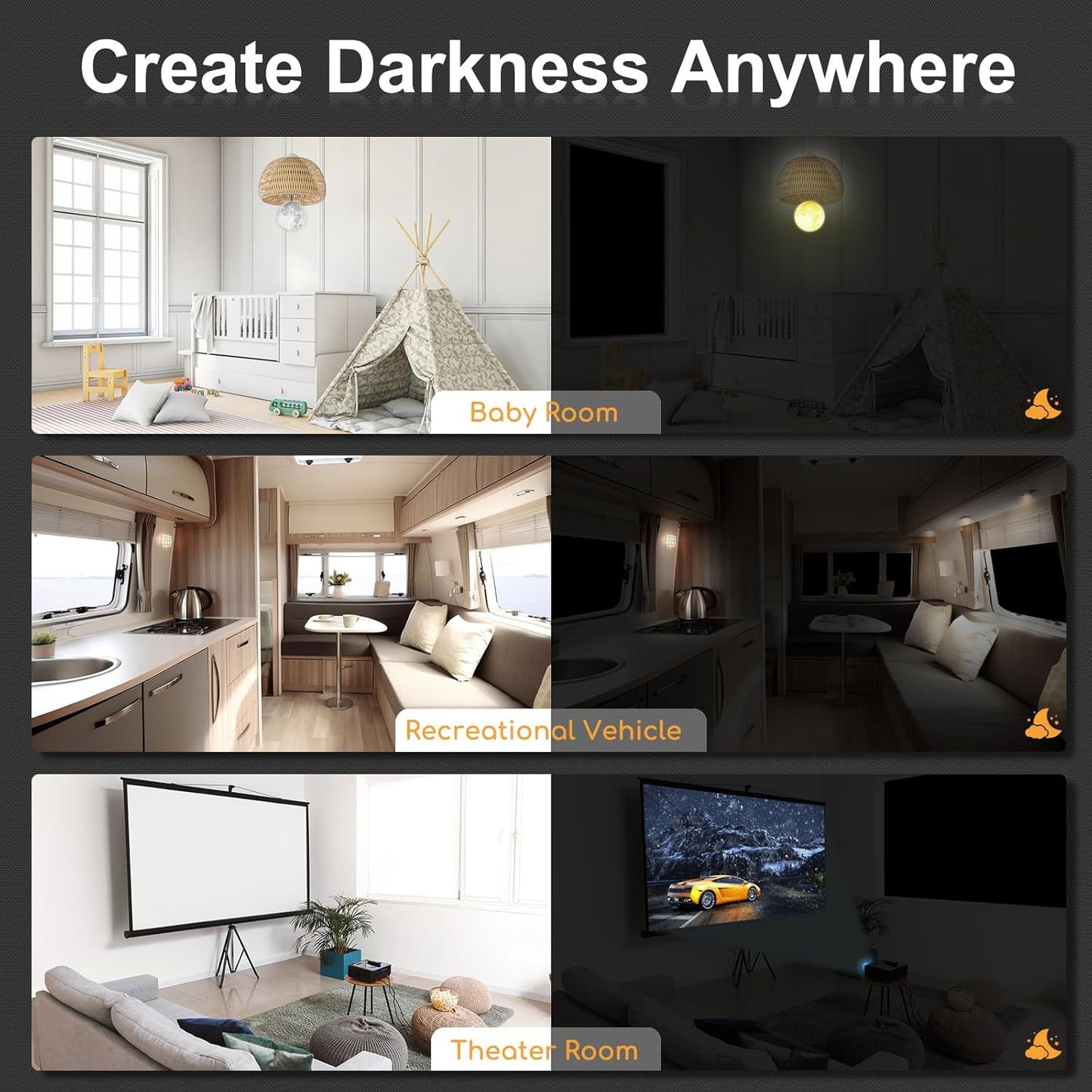 Black Blackout Shades – Thermal Insulated Window Curtains for Home & Office