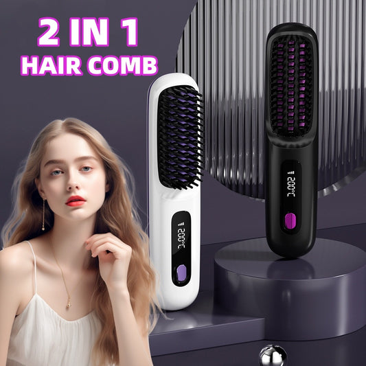 Wireless Hair Straightener Brush