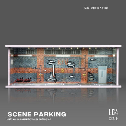 Miniature Scene Model Assembled Parking Lot Display Shelf With Lights