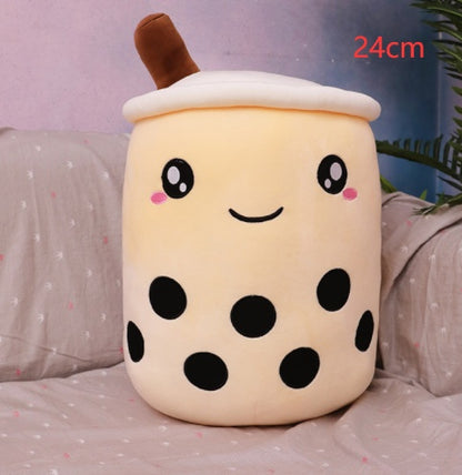 Cute Fruit Drink Plush Boba Pillow – Soft Strawberry Milk Tea Plush Toy | Bubble Tea Cup Cushion & Kids Gift