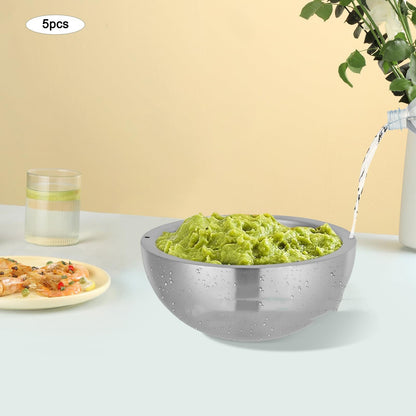 304 Stainless Steel Salad Bowl | Double Layer Modern Mixing Bowl | Kitchen Serving Bowl