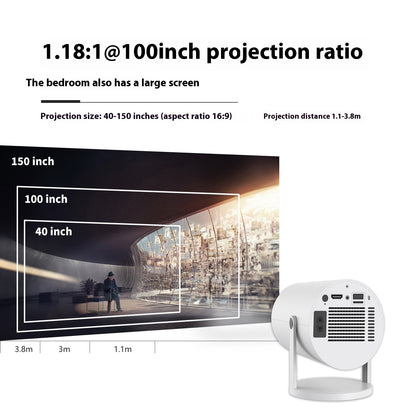 Portable 180° Home Projector